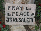 A stone with pray for the Peace of Jerusalem